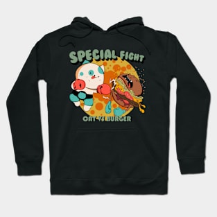 Special Fight Cat Vs Burger Hoodie